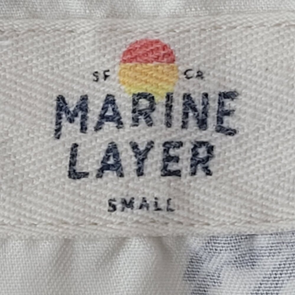Marine Layer Camila Women's Mini Dress in White Palm Print Size Small - Picture 7 of 10